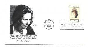 1926 Edna St Vincent Millay Artmaster, FDC