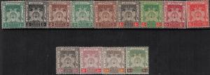 Malaya-Kelantan 1921-1928 SC 14-26 Mint SCV$ 88.00 Set