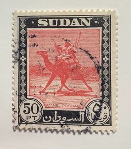 Sudan 1951 Scott 114 used -  50p,  Camel Post,  Postman with Dromedary