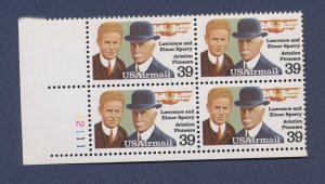 USA - Scott C114 - MNH LL Plate block   - Lawrence & Elmer Sperry - 1985