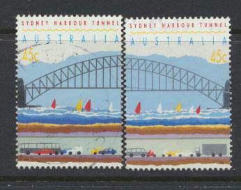 Australia SG 1375b and 1376b  Used  perf 15½ - Harbour Tunnel