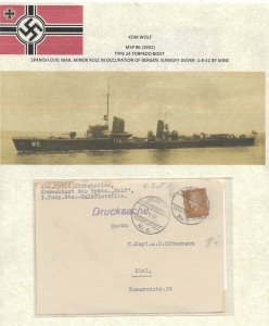 WW2: German Naval Feldpost MSP-6 KDM Wolf 9/17/32 (54658)