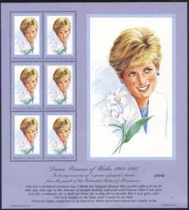 Micronesia 1998 Sc 273 Diana Princess of Wales MS/6 Stamp**