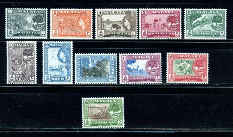 MALAYA  MALACCA   SCOTT#45/55   SG#39/49   MINT NEVER   HINGED