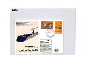 CE70 AVIATION 1971 BOAC London Seychelles First Flight Airmail{samwells-covers} 