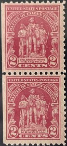 Scott #680 1929 2¢ Battle of Fallen Timbers MNH OG natural straight edge pair