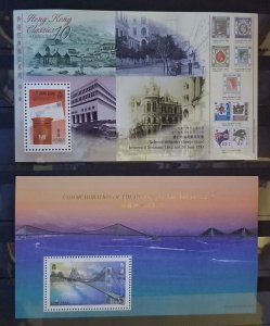 HONG KONG Scott 791 792 Souvenir Sheet Stamp Lot MNH OG Unused T5521