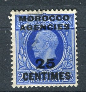 MOROCCO AGENCIES; 1920s early GV surcharged issue Mint hinged 25c.