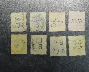 GB Stamps 1901->  Perfins King edward VII   x 8        1     ~~L@@K~~