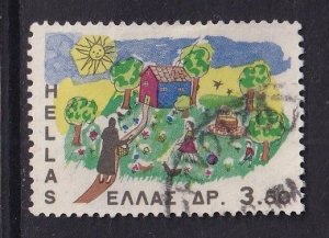 Greece  #907  used 1967 children`s drawings 3.50d