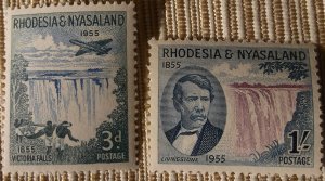 Rhodesia and Nyasaland 156-7 MNH Full Set Dr Livingston Topical  Cat $1.60