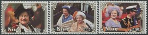 Niue 1985 SG587-589 Queen Mother set MNH