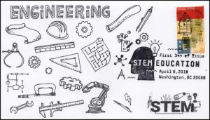 18-093, 2018, STEM Education, Pictorial Postmark, Engineering, FDC,