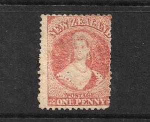 NEW ZEALAND1864-67 1d  ORANGE VERMILLION  FFQ  MLH P12 1/2 CP A1M3 SG 111 CHALON