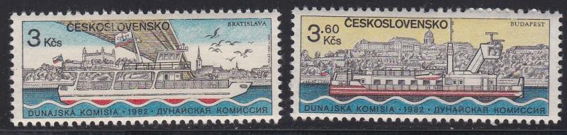 Czechoslovakia # 2424-2425, Danube Ships, LH, 1/3 Cat