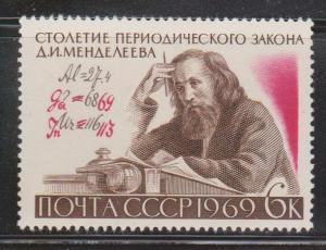 RUSSIA Scott # 3607 Mint Hinged - Dimitry Mendeleev