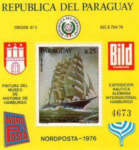 Paraguay 1976 German Sailing Ships SS MNH Sc # 1693 