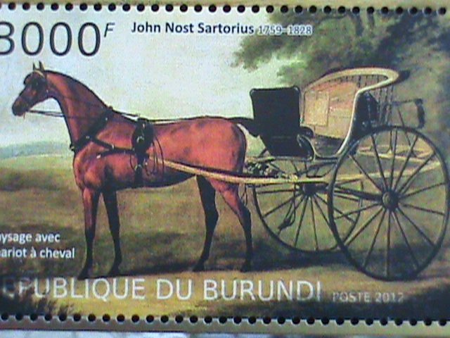 ​BURUNDI STAMP 2012 SC#1242 PAINTING OF HORSE & WAGONS MNH S/S SHEET