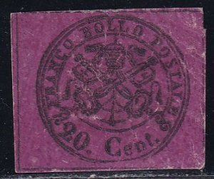 Italy Roman States 1868 Sc 23e Reprint SCV 2.50 IMP Stamp MH NG