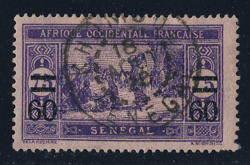 SÉNÉGAL - 1928 - CAD  KHOMBOL / SENEGAL  sur Yvert 87 60c/75c Marché Indigène 