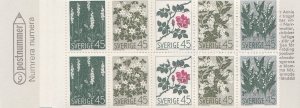 Sweden # 786a, Wild Flowers, Complete Booklet, 1/2 Cat..