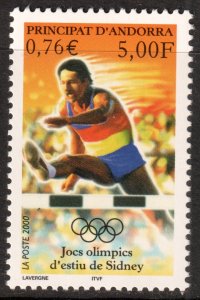 Andorra (French) #525  MNH - Summer Olympics Hurdles (2000)