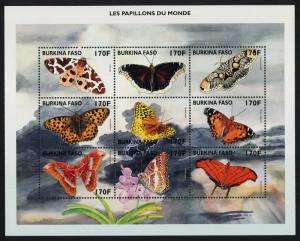 Burkina Faso 1108 MNH Butterfly, Flowers