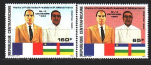 Central African Republic. 1985. 1173-75 from the series. Mitterrand diplomacy...