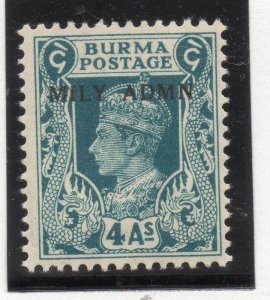 Burma Postage 1945 British Military Admin Issue Fine Mint Hinged 4a. Optd 040798