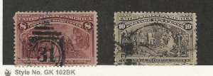 United States, Postage Stamp, #236-237 Used, 1893 Columbus, JFZ