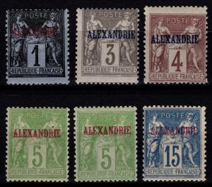 French PO in Alexandria 1899 optd. ‘ALEXANDRIE’ incl. both 5c types [Unused]