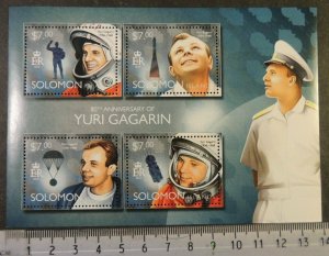 Solomon Islands 2014 yuri gagarin space astronaut m/sheet mnh 