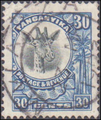 Tanganyika #18, Incomplete Set, 1922-1925, Animals, Used