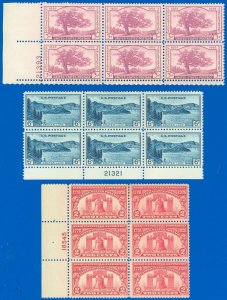 US Plate Blocks #627 #745 & #772 Mint-NH, Liberty Bell, Baseball, SCV $77.25 (SK