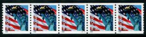 3967 US (39c) Flag over Liberty coil, MNH PNC5 #S1111