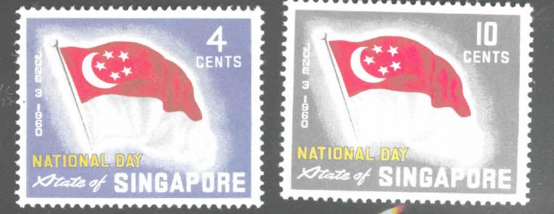 Singapore  Scott 49-50 MH*  1960 Flag set