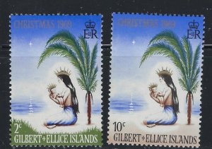 Gilbert and Ellice 157-58 MNH 1969 Christmas (fe4015)