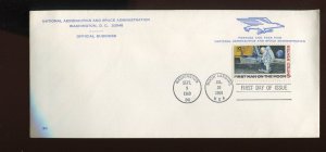 C76 1st Man on the Moon FDC on NASA Penalty Official Business Envelope (916 e)