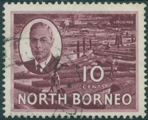 Malaysia North Borneo 1950 SG362 10c KGVI Logging FU