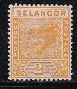 Album Treasures Malaya Selangor Scott # 26   2c  Running Tiger  Mint Hinged