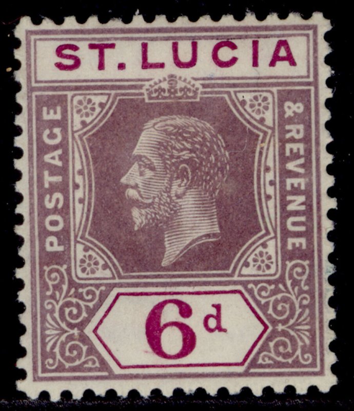 ST. LUCIA GV SG84, 6d dull & bright purple, LH MINT.