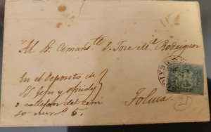 O) MEXICO, IMPERIAL EAGLE 1  real, COVER ADDRESSED TO COMMANDER JOSE DE LA TORR