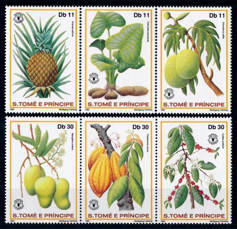 [66566] Sao Tome & Principe 1981 Flora Plants Fruits Pineapple Coffee  MNH