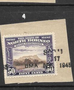 NORTH BORNEO (P0306B)  50C   BMA PIECE SIBU SARAWAK LINOTYPE PIECE VFU