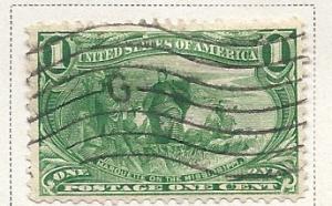 US # 285 1c Trans-Mississippi, Green,(U) CAT. $6.50