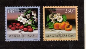 Hungary Sc 4238-9 MNH set of 2012 - Froots, Flowers - HO09