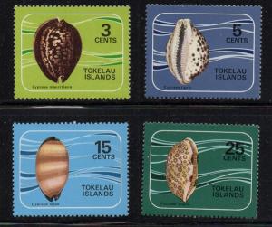 Tokelau Islands Sc 41-44 1974 Sea Shells stamp set mint NH