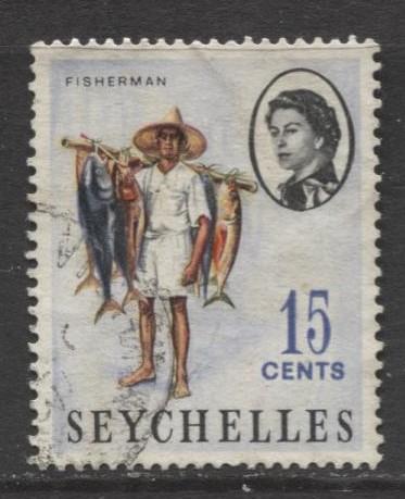 Seychelles - Scott 200 - QEII Definitive -1962 -VFU - Single 15c Stamp