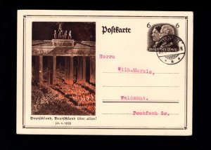 Germany March January 30 Card Issued for 1 Year Anniversary Canceled 1.30.34 H7