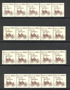 U.S. 1907 18-cent Surrey Transportation Coil, 4 Diff. PNS5